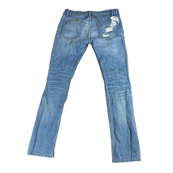 NSF Easy Straight Distressed Intentionally Discolored Medium Wash Denim Jeans 28 - Picture 2 of 12